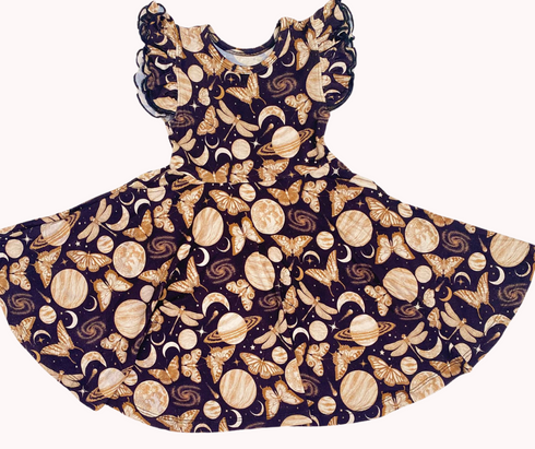 Celestial Flutter Twirl Dress with pockets