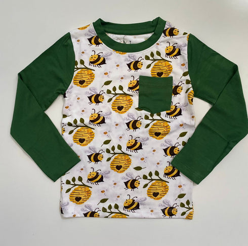 Bees Long Sleeve Pocket Tee
