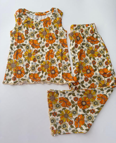 Golden Hour Garden Lettuce hem pant/top set