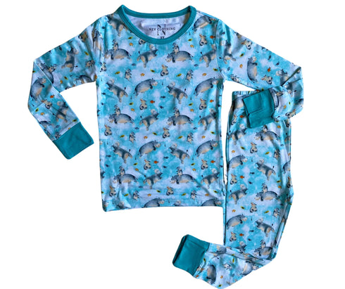 Hippo Fam 2 piece pajama set