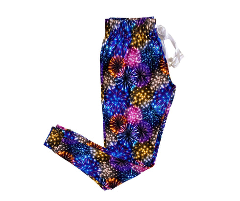 Fireworks Women's Pajama Pants(Ankle Cuff)