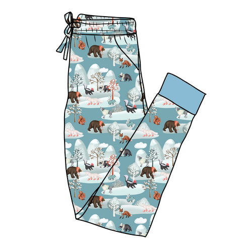 Winter Woodland Women's Pajama Pants(Ankle Cuff)