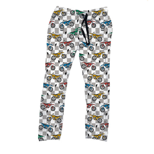 Checkered Motocross Pajama Pants(Straight leg)