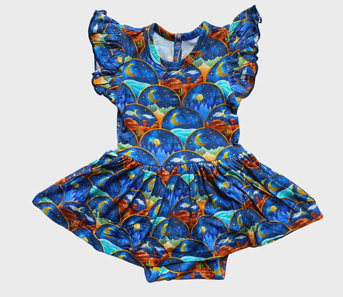 Boho Moons and stars Twirl bodysuit