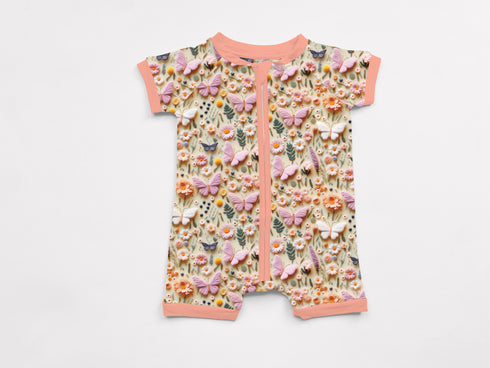 Butterfly Meadows Shorties(Faux Embroidery not real embroidery)