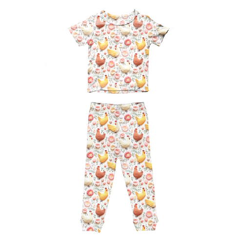 Chickens Short sleeve top/pant set