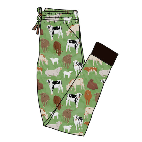 Moo Women's Pajama Pants(Ankle Cuff)