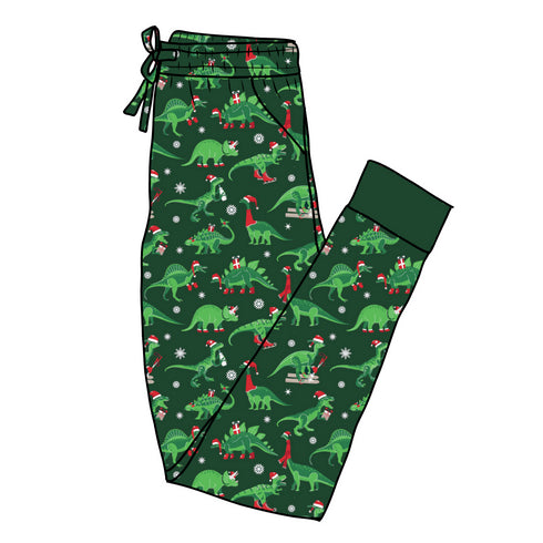 Santa Saurus Women's Pajama Pants(Ankle Cuff)