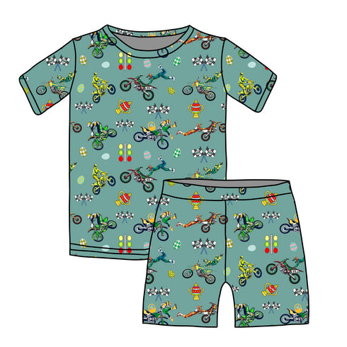 Egg-cellent Riders Short sleeve top/Shorts set