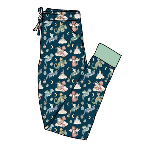 Dragons Eggscape Women's Pajama Pants(Ankle Cuff)