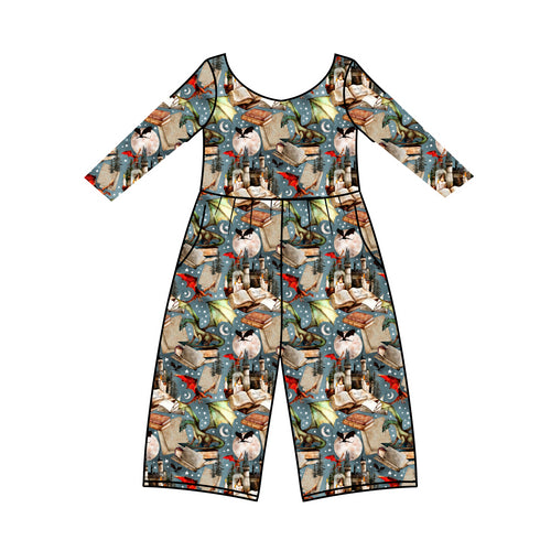 Fantasy Dragon Wide Leg Romper with pockets(New sizing more True to size)