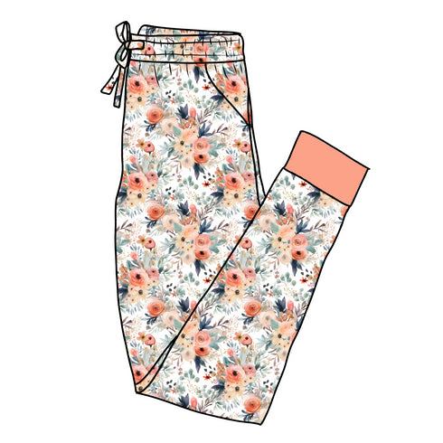 Botanic Dream Women's Pajama Pants(Ankle Cuff)