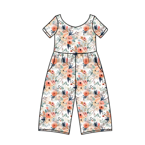Botanic Dream Wide Leg Romper with pockets