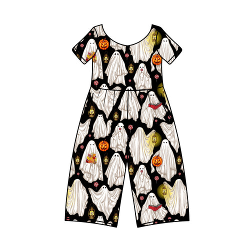 Ghoulish Gals Wide Leg Romper with pockets