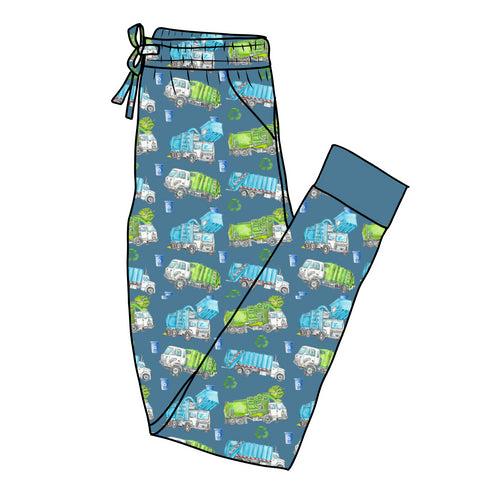 Trash Trucks Women's Pajama Pants(Ankle Cuff)