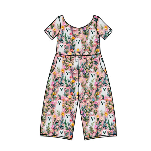Garden Ghouls Wide Leg Romper with pockets