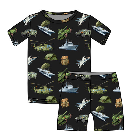 Military Short sleeve top/Shorts set