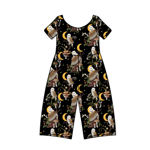 Pre sale Mystic Owl Wide Leg Romper with pockets