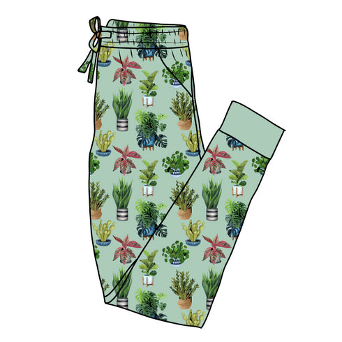 Plants Women's Pajama Pants(Ankle Cuff)