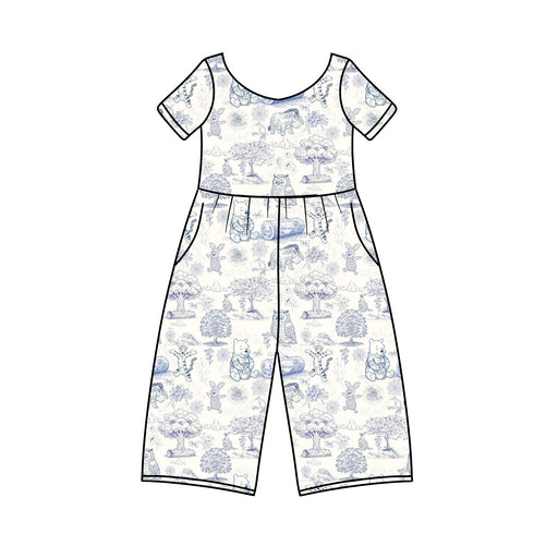 Pre sale Pooh and Friends Wide Leg Romper with pockets