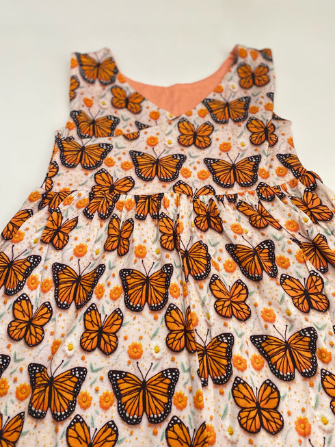 Cross Back Monarch Meadows Wide Leg Romper with pockets