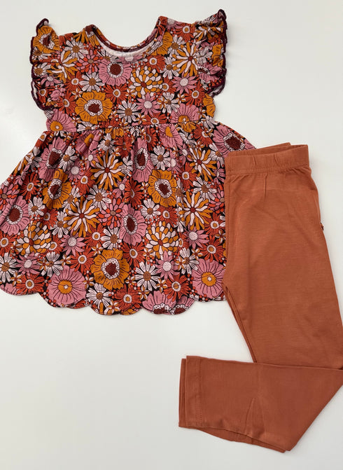 Hazel Scallop Peplum top/Pant Set