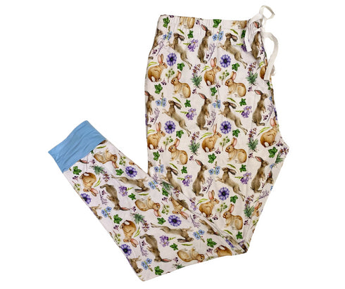 Hoppy Blooms Women's Pajama Pants(Ankle Cuff)