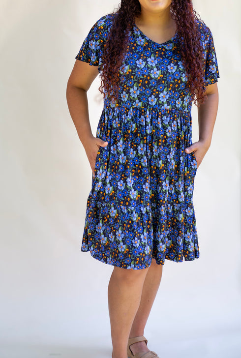 Violet V-neck Women's Dress