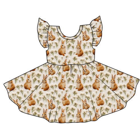 Bunny Blooms Twirl Dress with pockets