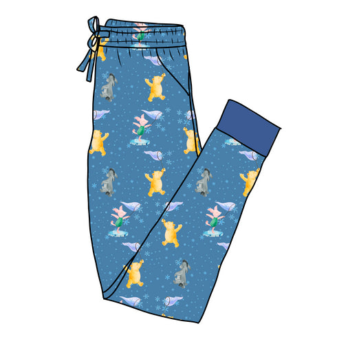 Catching Winter Wishes Women's Pajama Pants(Ankle Cuff)